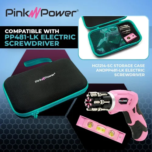 Vista 7 de Pink Power Estuche de almacenamiento para destornilladores inalámbricos de tijera, cortador de caja de tijera, accesorios de costura artesanal