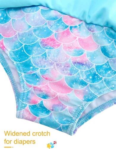 Vista 5 de Ahegao 6M-3T - Trajes de baño para niñas pequeñas, trajes de baño de 3 piezas, bikini
