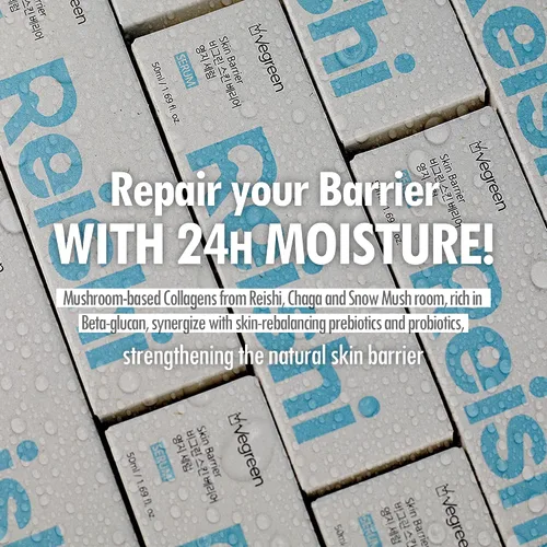 Vista 8 de VEGREEN Skin Barrier Reishi Face Serum Skin Barrier Skin Barrier Repair Moisturizer Suero hidratante coreano con extractos de hongos y fermento