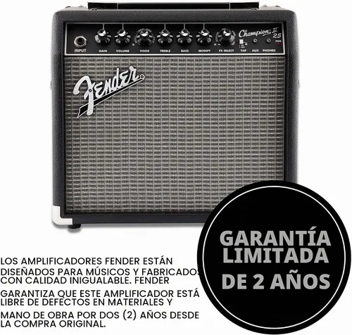 Vista 6 de Fender Champion II - Amplificador combinado de guitarra eléctrica de 25 W Negro