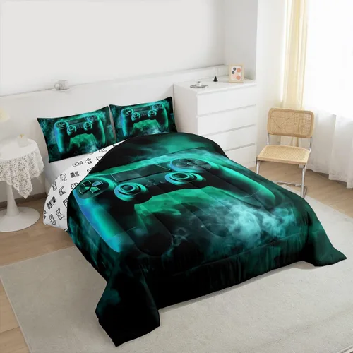 Vista 103 de Erosebridal Juego de edredón de hojas de cannabis, juego de ropa de cama de marihuana con estampado colorido de plantas, decoración bohemia de 2