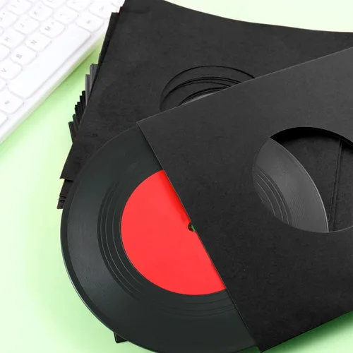 Vista 3 de Eaasty - 100 fundas para discos de 7 pulgadas, 45 unidades, color negro