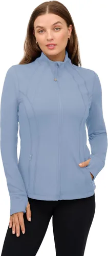 Vista 17 de 90 Degree By Reflex Chaqueta ligera atlética con cremallera completa, ajuste delgado, para correr, con aberturas para los pulgares Negro