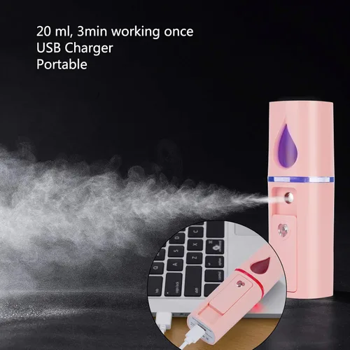 Vista 6 de Vaporizador facial para cara Nano Facial Mister Juego de vaporizador facial para limpieza profunda facial, mini vaporizador facial portátil