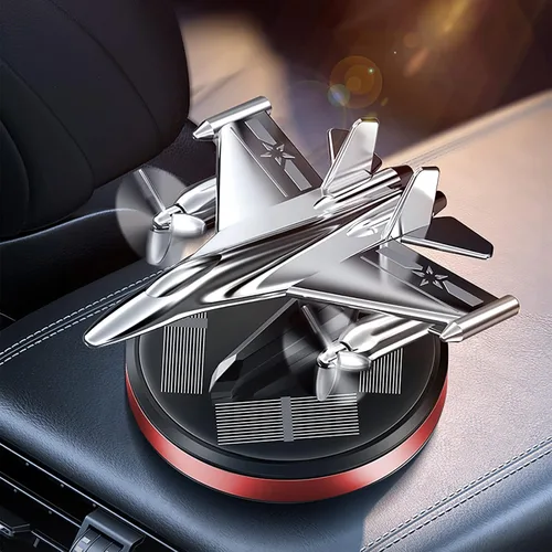 Vista 8 de Ambientador de coche Fancemot Warplane Ambientador solar giratorio para automóvil, perfume de coche de avión, diseño de hélice, fragancia de larga