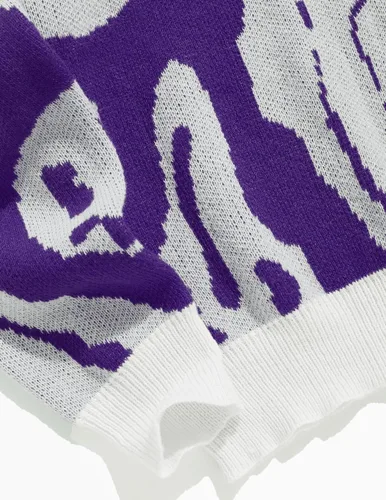 Vista 80 de ZAFUL Y2K - Suéter casual con estampado de llama estética para hombre, suéter de punto holgado, manga larga, cuello redondo