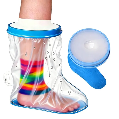Vista 8 de Funda impermeable para pies adultos, botas de ducha para pie después de la cirugía, protector de tobillo hermético para botas para vendaje, vendaje