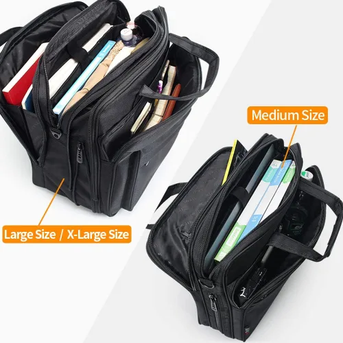 Vista 6 de Maletines grandes para hombres bolsa de lona de 15.6 pulgadas 17 pulgadas 19 pulgadas portátil caso trabajo bolsas oficina mensajero