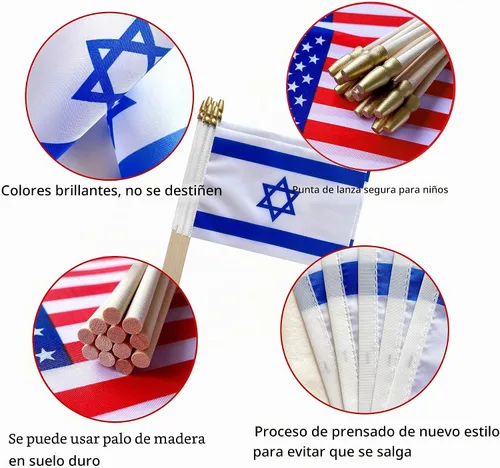 Vista 4 de TSMD Banderas pequeñas de mano israelíes, 5 x 8 pulgadas, paquete de 12