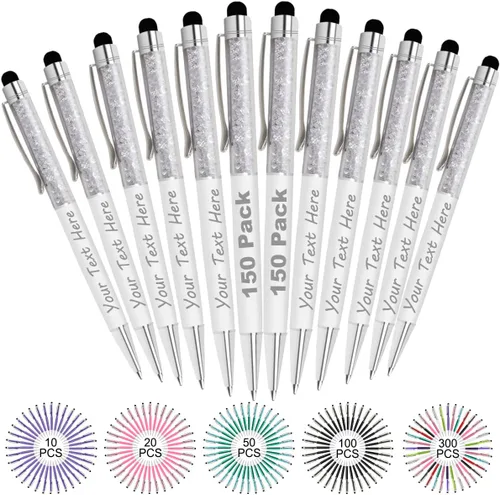 Vista 59 de Bolígrafos personalizados con nombre y texto, bolígrafos de diamantes de cristal personalizados a granel, 10 bolígrafos, regalos para mujeres