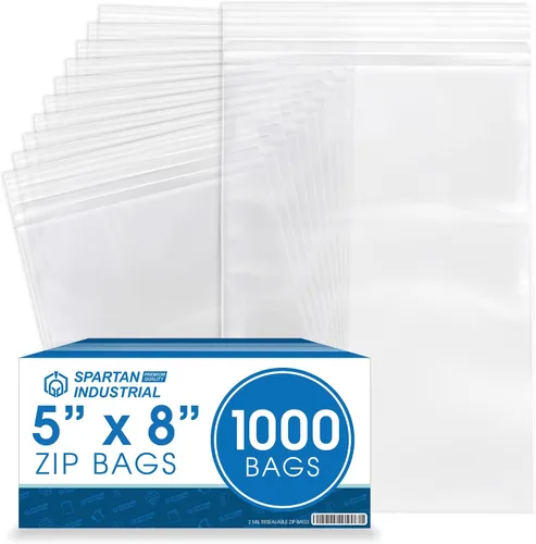 Vista 8 de Spartan Industrial - 2" X 3" (1000 unidades) 2 mil, bolsas de plástico con cierre transparente reutilizables con cierre de seguridad resellable