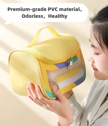 Vista 4 de LEJN Neceser Bolsa de viaje Bolsa de maquillaje resistente al agua Bolsa de cosméticos Organizador de viaje Contenedor de tamaño completo Artículos