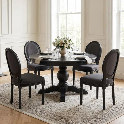 Vista 10 de Juego de 2 sillas de comedor estilo granja, sillas de comedor