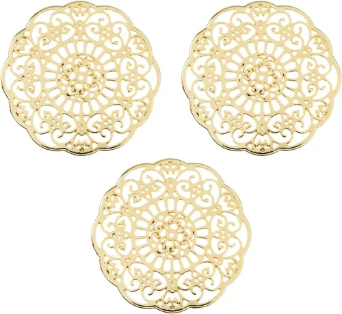 Vista 39 de John Bead Beadwork Findings - Colgante dorado (3 unidades)