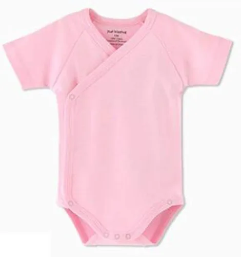 Vista 2 de Conjunto de canastilla para bebés y niñas de manga corta de algodón con cierre lateral para bebé