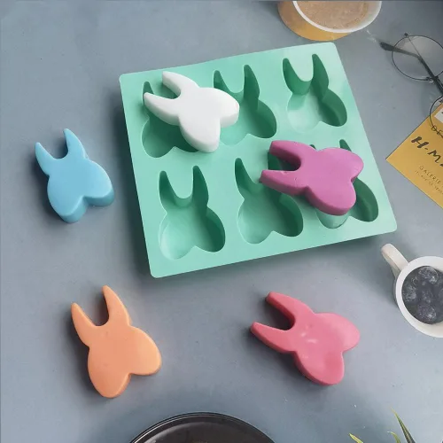 Vista 5 de Molde de silicona para dientes con forma de dientes, bandeja para cubitos de hielo, molde de chocolate, molde para dulces, mini molde para jabón