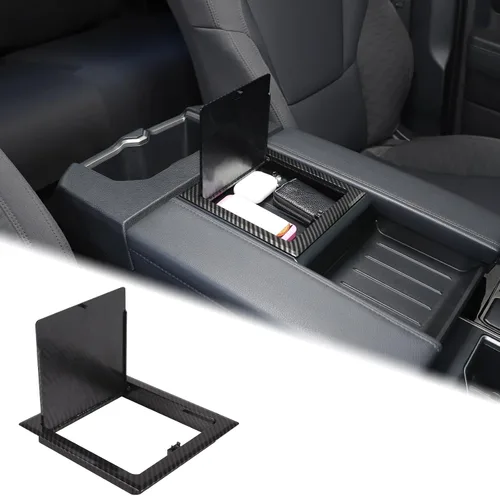 Vista 14 de Aunginsy Funda para caja de almacenamiento oculta compatible con Toyota Tundra 2022 2023 2024 2025 2026, bandeja organizadora de consola central