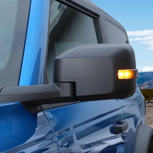 Vista 6 de Cubierta de lámpara de señal de giro para espejo lateral compatible con Ford Bronco 2021 2022 2023 (negro ahumado)