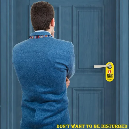 Vista 4 de Letrero colgante para puerta "No Molestar" - Paquete de 2, doble cara, ideal para oficina, hogar, terapeutas, clínica, dormitorio, clase en línea
