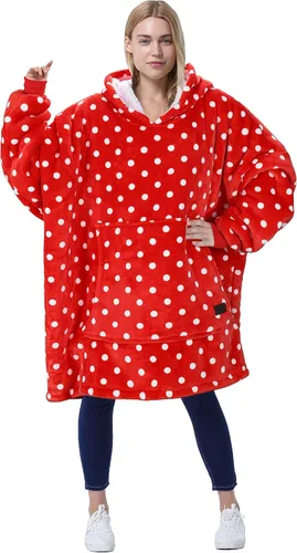 Vista 6 de Catalonia Sudadera con capucha de gran tamaño cómoda sudadera de sherpa para adultos