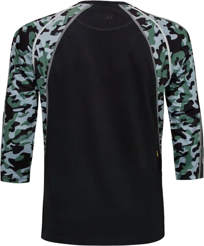 Vista 3 de Camiseta de ciclismo de montaña para hombre, manga 34, Downhill MTB, ajuste holgado, camiseta de ciclismo UPF UPF50+, Gris