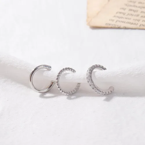 Vista 3 de Aretes de oreja de circonita cúbica sin perforación, para mujer, aretes de clip de oro de moda para mujer, regalos de moda, aretes hipoalergénicos