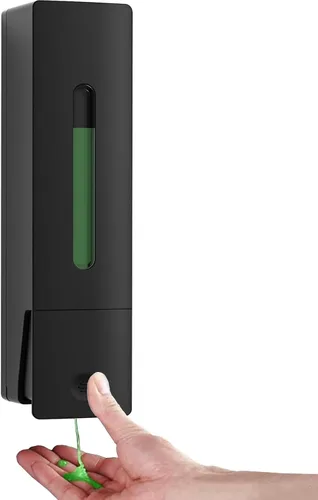Vista 9 de Dispensador de jabón montado en la pared, bomba de ducha negra de 13.5oz/400ml, dispensador de jabón líquido recargable transparente, dispensador