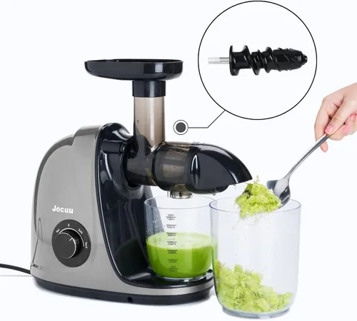 Vista 2 de JOCUU ZM1503 - Kit de accesorios para exprimidor con cuerpo principal, barrena en espiral, filtro, tolva de alimentación y taza final incluida