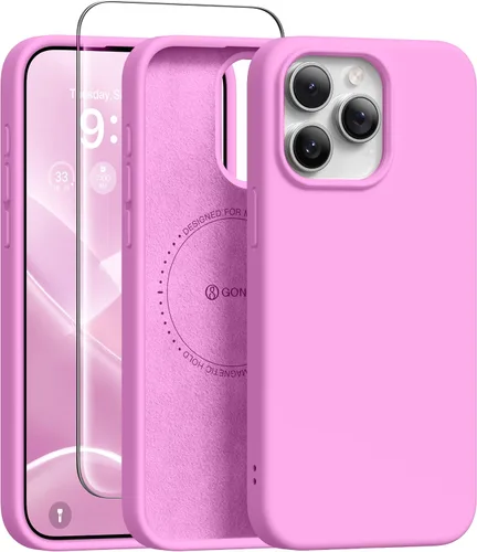 Vista 18 de GONEZ Funda magnética para iPhone 12 Case / 12 Pro Case, compatible con MagSafe, [protector de pantalla + protector de lente de cámara], funda