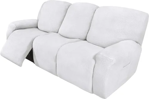 Vista 55 de Easy-Going Funda Elástica para Sofá Reclinable Cobertor de Sofá 4 Piezas Protector de Muebles Sofá Suave con Fondo Elástico Poliéster Spandex Tela