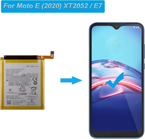 Vista 5 de Batería de repuesto LC40 compatible con Moto E (2020) XT2052 / E7 con herramientas 3550mah