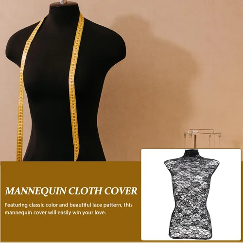 Vista 5 de ULTECHNOVO Funda de maniquí de encaje de algodón y encaje, cubierta protectora de tela reutilizable para vestido de estudio minorista, exhibición