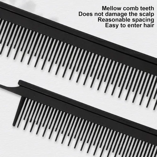 Vista 3 de Peine de clip destacados, peine de clip de resaltado,Rat Tail Teasing Clip Comb Profesional Negro Peluquería de plástico resaltado peine herramienta