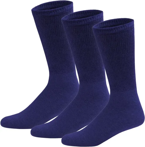Vista 25 de 6 pares de calcetines tipo crew de algodón para diabéticos sin compresión para neuropatía