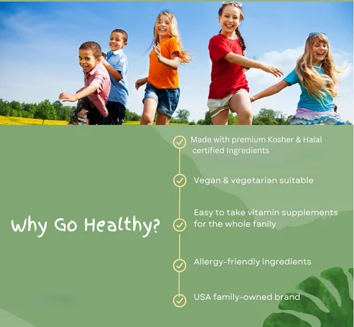 Vista 8 de Go Healthy - Gomitas multivitamínicas para niños, vitaminas vegetarianas de gomitas, sin OMG, sin gluten, Kosher y halal, 30 porciones