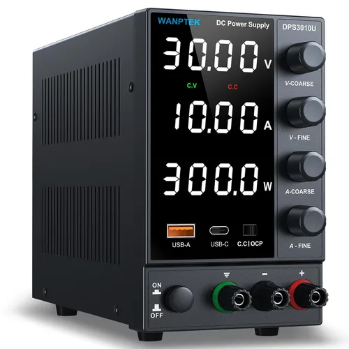 Vista 12 de Fuente de alimentación CC, fuente de alimentación de banco con perilla de codificador, fuente de alimentación regulada ajustable con USB de 5 V 3.6