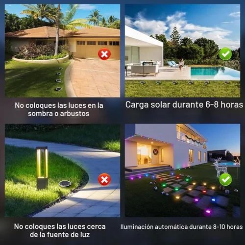 Vista 7 de Peasur Luces solares de suelo para exteriores, paquete de 24 luces planas de disco con energía solar, IP68 impermeable, antioxidante, iluminación