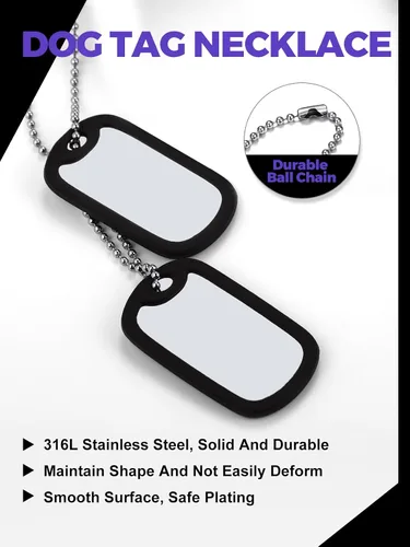 Vista 3 de Richsteel - Placa de identificación estilo Hip Hop militar para collar, fibra de carbón, colgante de bibliabala, para mujeres y hombres joya