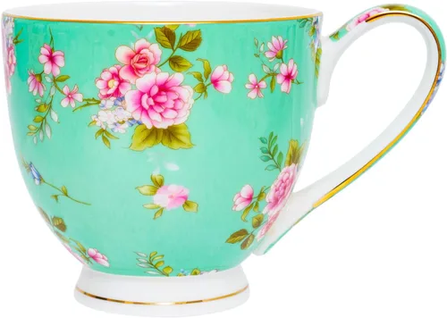 Vista 11 de Tazas de café de porcelana de hueso de 16oz para mujeres Tazas Flora Tazas de café y té Novedades Tazas de café para regalar a mujeres, mamá, amigas