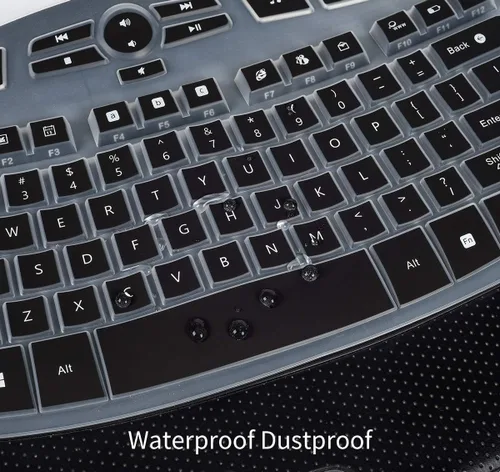 Vista 4 de CaseBuy Funda para teclado compatible con Logitech K350 MK550 MK570, accesorios de teclado inalámbrico Wave K350 MK550, protector de silicona