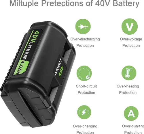 Vista 3 de Batería de repuesto de alta capacidad de 4.0Ah para batería Ryobi de 40 V - Vida útil prolongada y rendimiento confiable