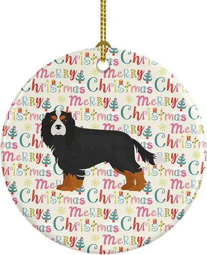 Vista 41 de Caroline's Treasures Abyssinian Sand Terrier - Adorno de cerámica para colgar en el árbol de Navidad, para el hogar, Navidad, fiestas, regalo, 3