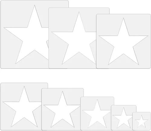 Vista 9 de Plantilla de plantilla de 50 estrellas de la bandera estadounidense, plantilla grande de plástico reutilizable para pintar sobre madera, papel