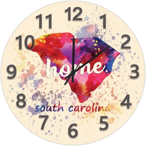 Vista 42 de UFunhome Reloj de pared con mapa del estado de Nevada, acuarela, Estados Unidos, reloj redondo de madera, funciona con pilas, silencioso, sin
