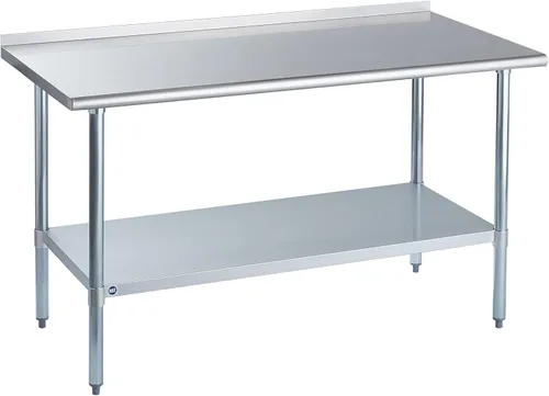 Vista 44 de ROCKPOINT Mesa de acero inoxidable para preparación y trabajo, 14x24 pulgadas; mesa de cocina comercial de metal NSF resistente con estante inferior