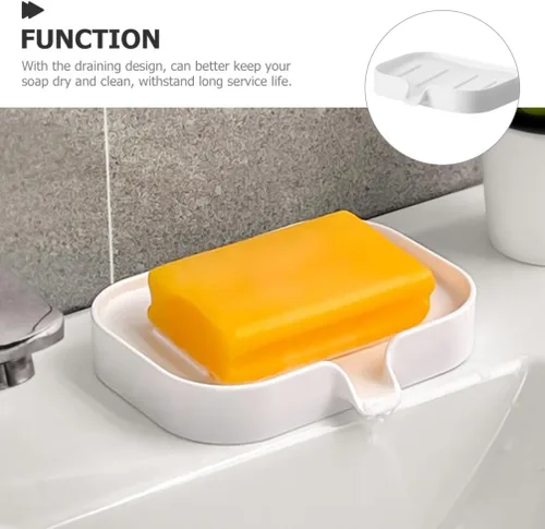 Vista 5 de Alipis Jabonera de baño autodrenante, jabonera ahorradora de jabón para ducha, baño, cocina, fregadero, bañera, esponjas de afeitar, suministros