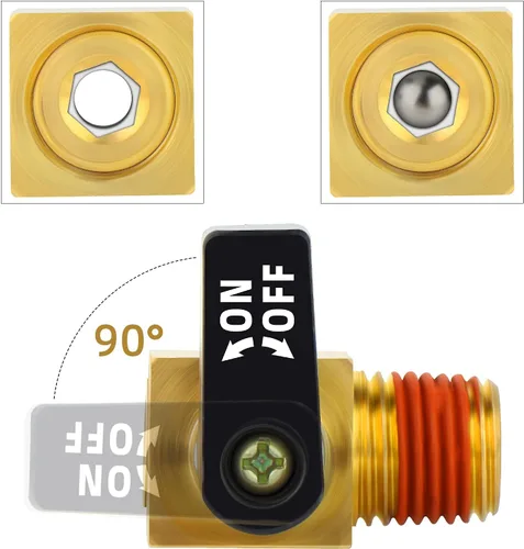 Vista 5 de TAISHER Accesorios de compresor de aire de válvula de bola de drenaje de latón 5 unids 1/4 "NPT macho