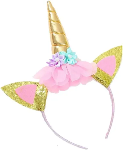 Vista 4 de Disfraz de unicornio de flores para niñas, vestido de fiesta de princesa con diadema