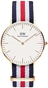Vista 7 de Daniel Wellington Reloj clásico de tela plateada (poliéster)