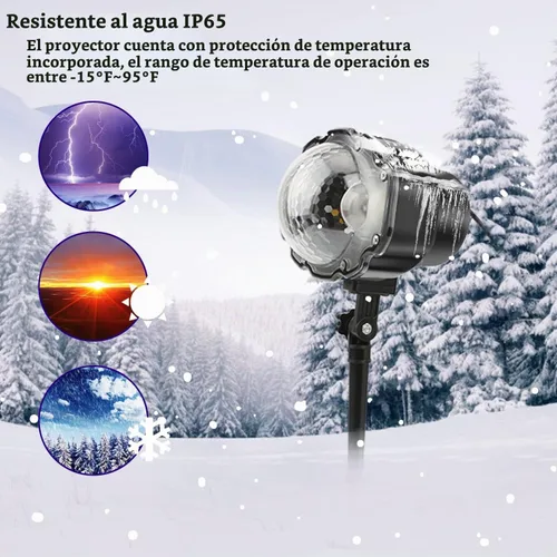 Vista 3 de Proyector de luz de Navidad, para interiores y exteriores, proyector de luces con control remoto, lámpara giratoria para Halloween, Navidad, boda